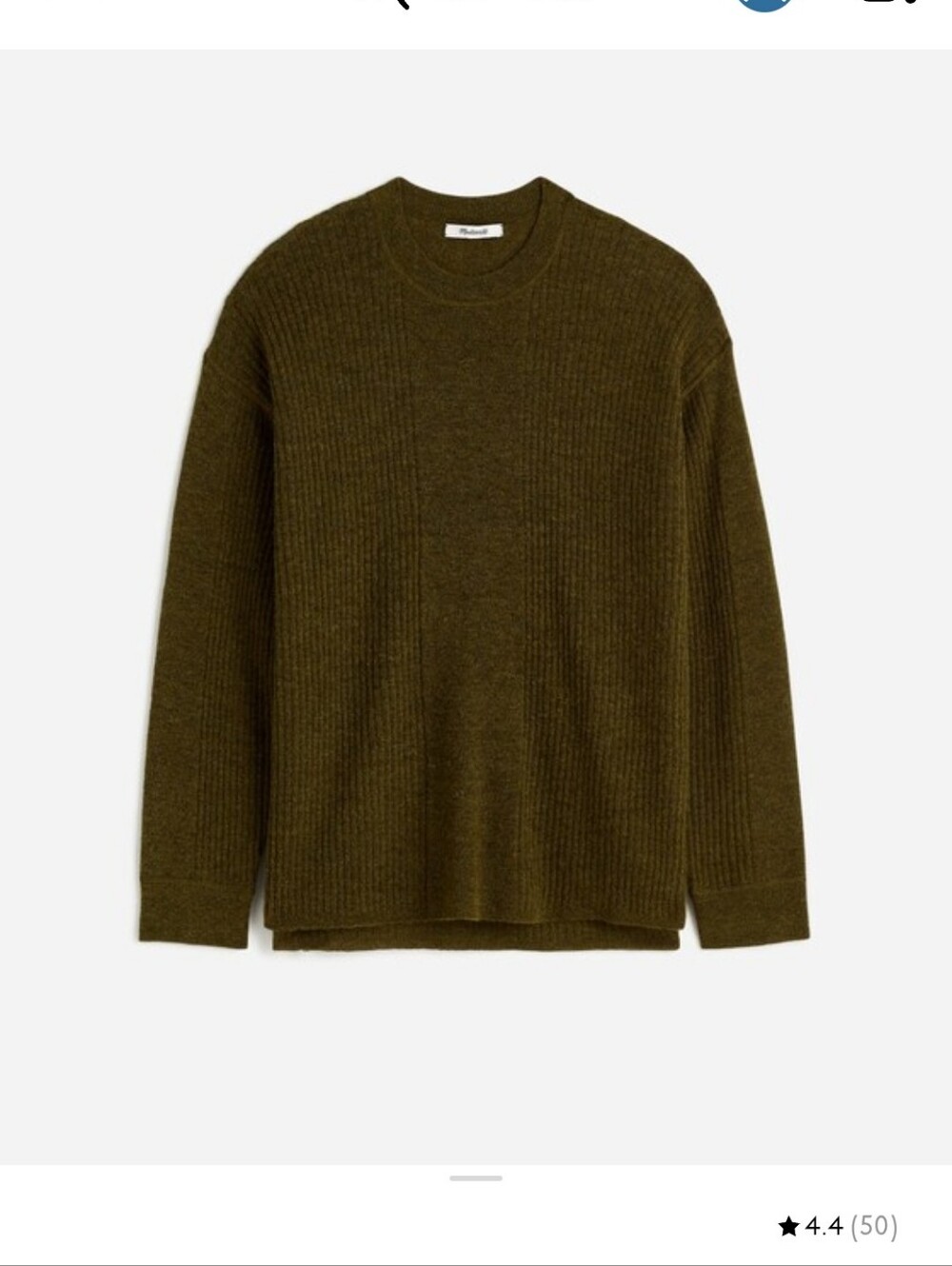 Madewell Ribbed Alpaca Blend Crewneck Sweater In Kale